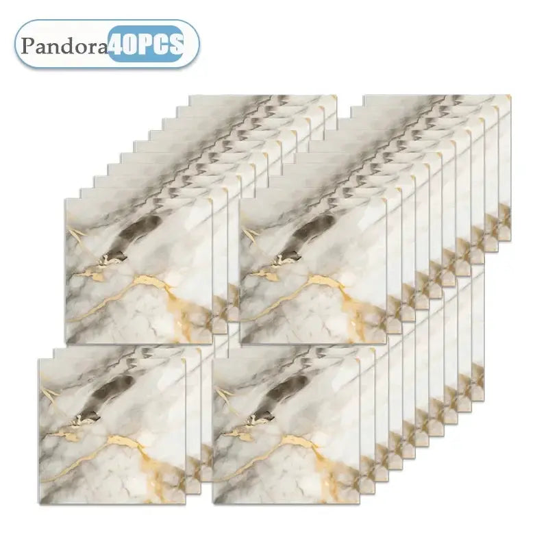 Self-adhesive marble wallpaper tiles, Pandora 40PCS, 30x30cm, waterproof for kitchen and bathroom