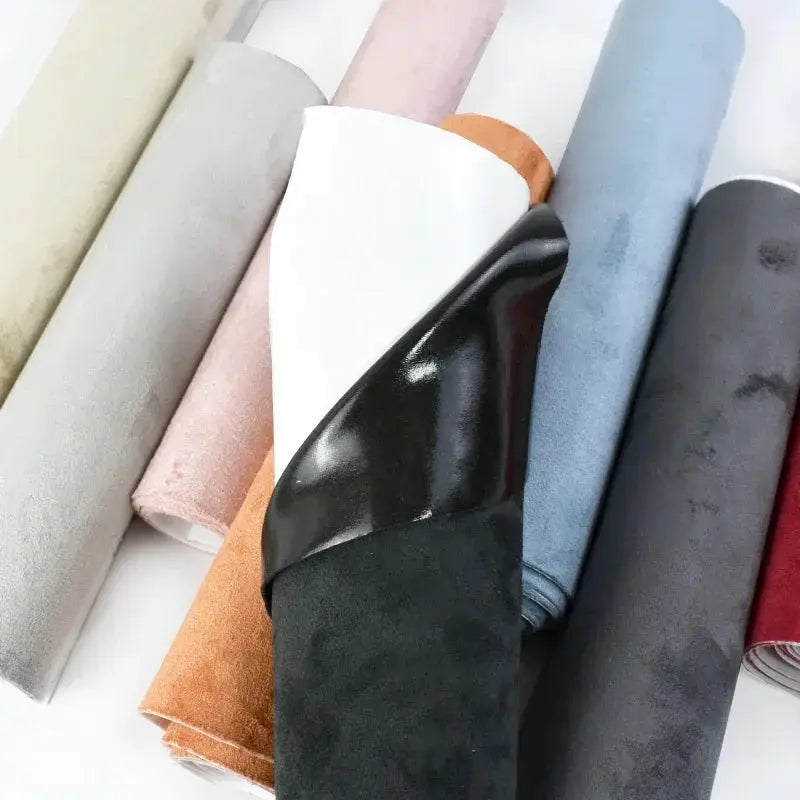 Synthetic leather self-adhesive suede rolls in assorted colors for car interiors and DIY trims by Simples Market