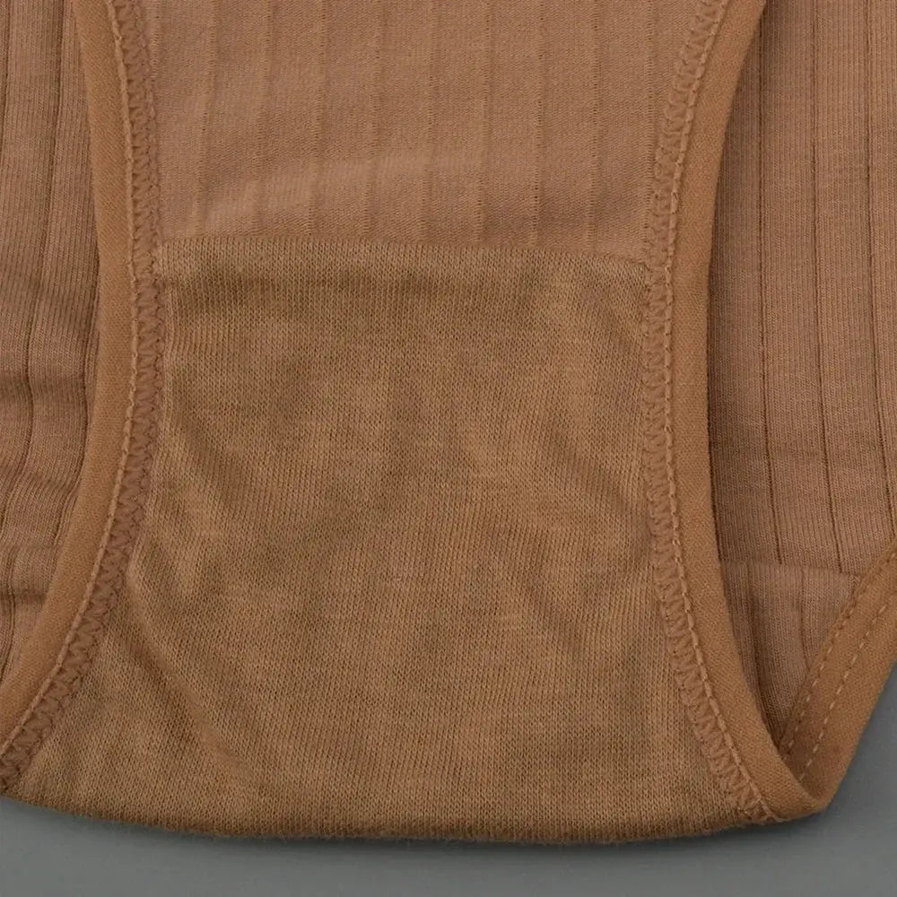 Soft high-waist cotton panties for women in beige, breathable plus-size briefs by Simples Market