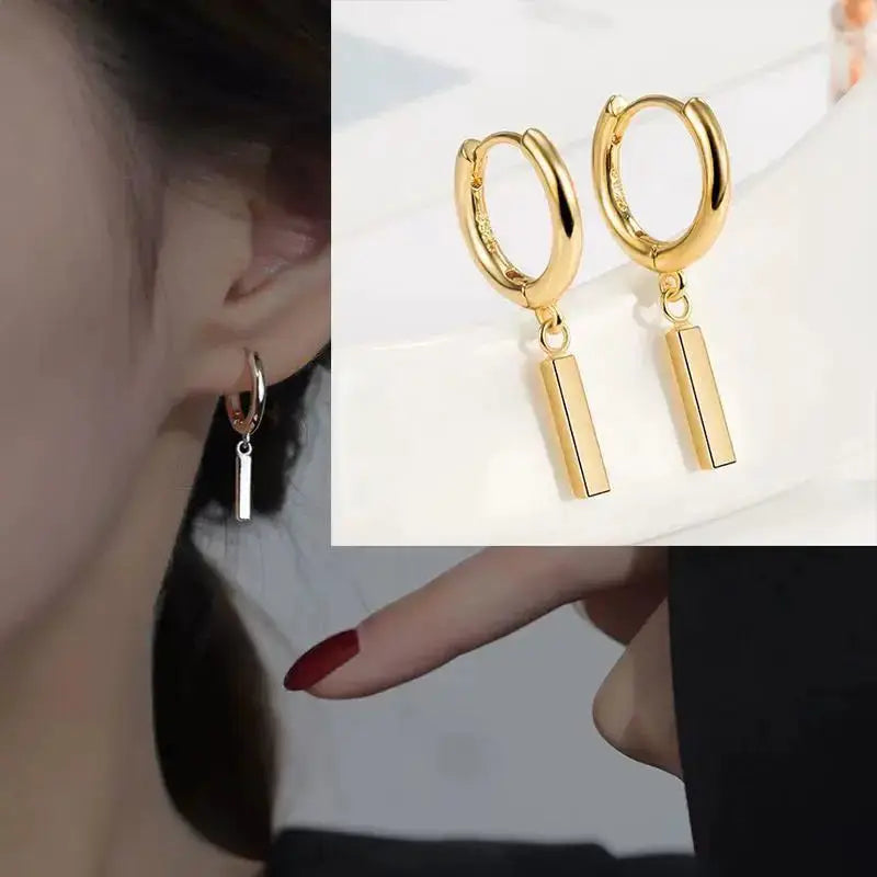925 Sterling Silver Star Hoop Earrings For Women And Girls Trendy Original Hip Hop Style Jewelry Gift