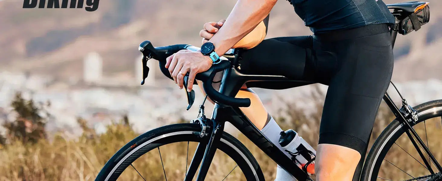 Men's performance cycling shorts, black, breathable quick-dry fabric with 3D pad and 3 pockets