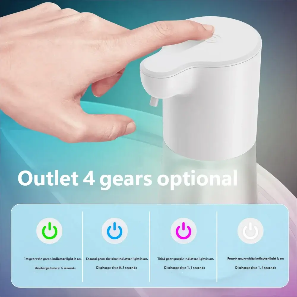 HOMEFISH white sensor-activated automatic soap dispenser, 350ml capacity, contactless operation for home use