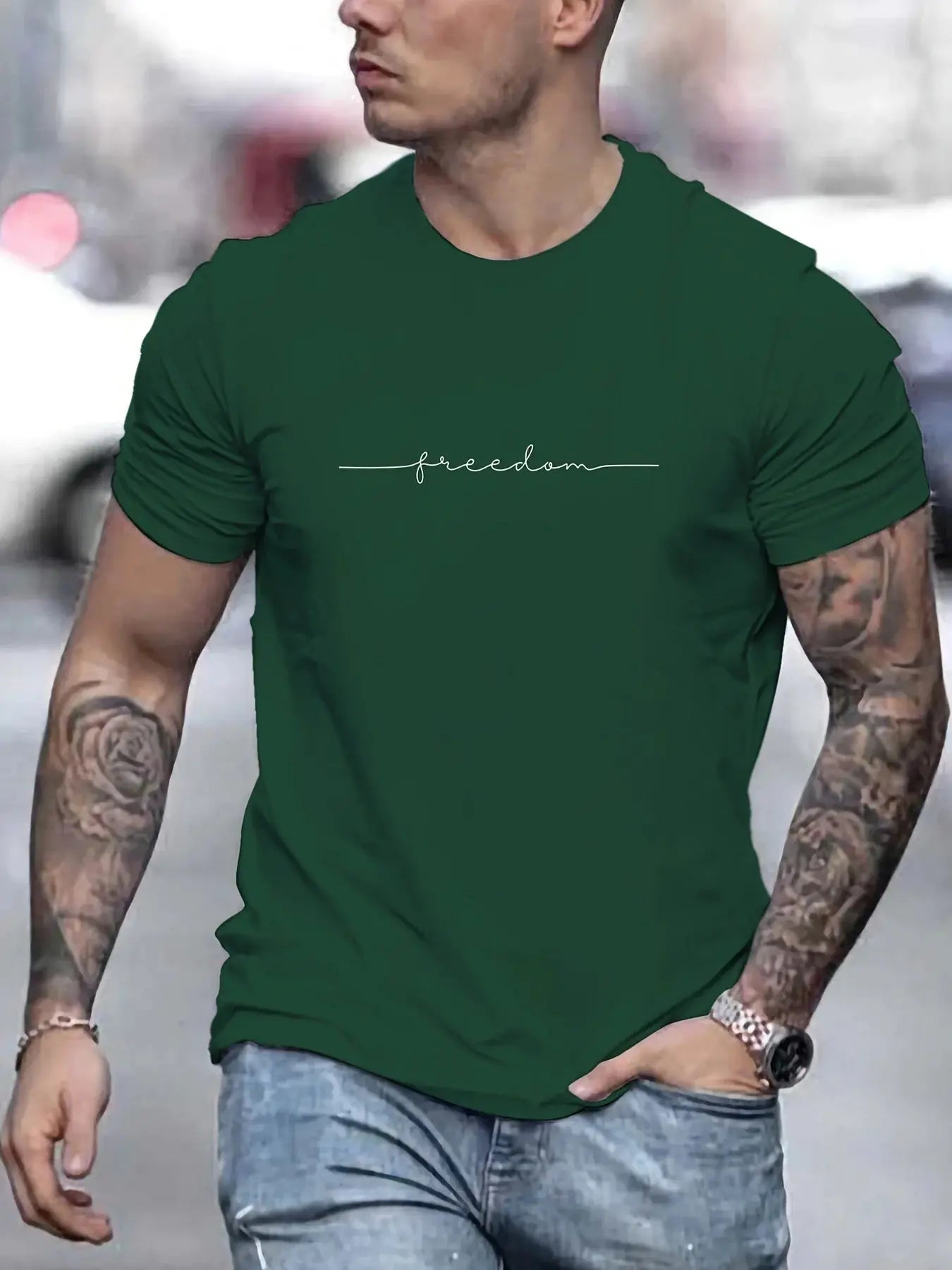 Men's 100 Percent Cotton Summer T Shirt Graphic Print Round Neck Short Sleeve Casual Relaxed Fit
