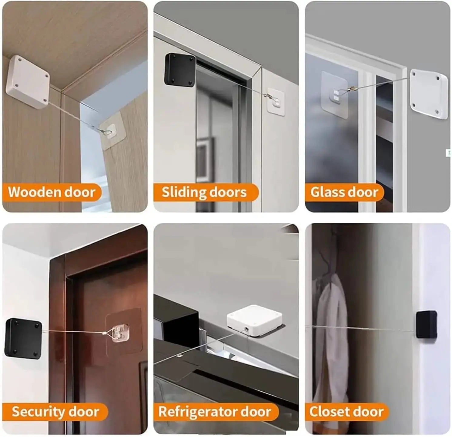 Simples Market punch-free automatic sensor door closer with pull cord, for wooden, glass and sliding doors