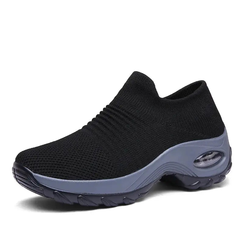 StrideEase Womens Walking Trainers Fly Weave Sock Sneakers Breathable Air Mesh Uppers Slip On Comfort