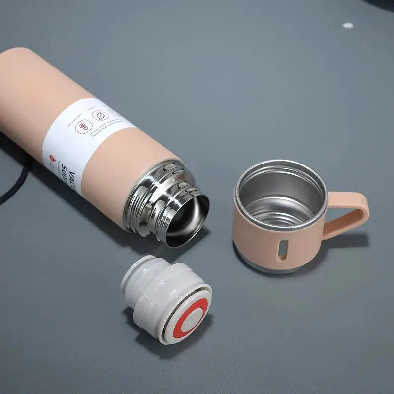 304 Stainless Steel Vacuum Insulated Water Bottle 500ml Portable Coffee Bottle Business Style Travel Thermal Mug