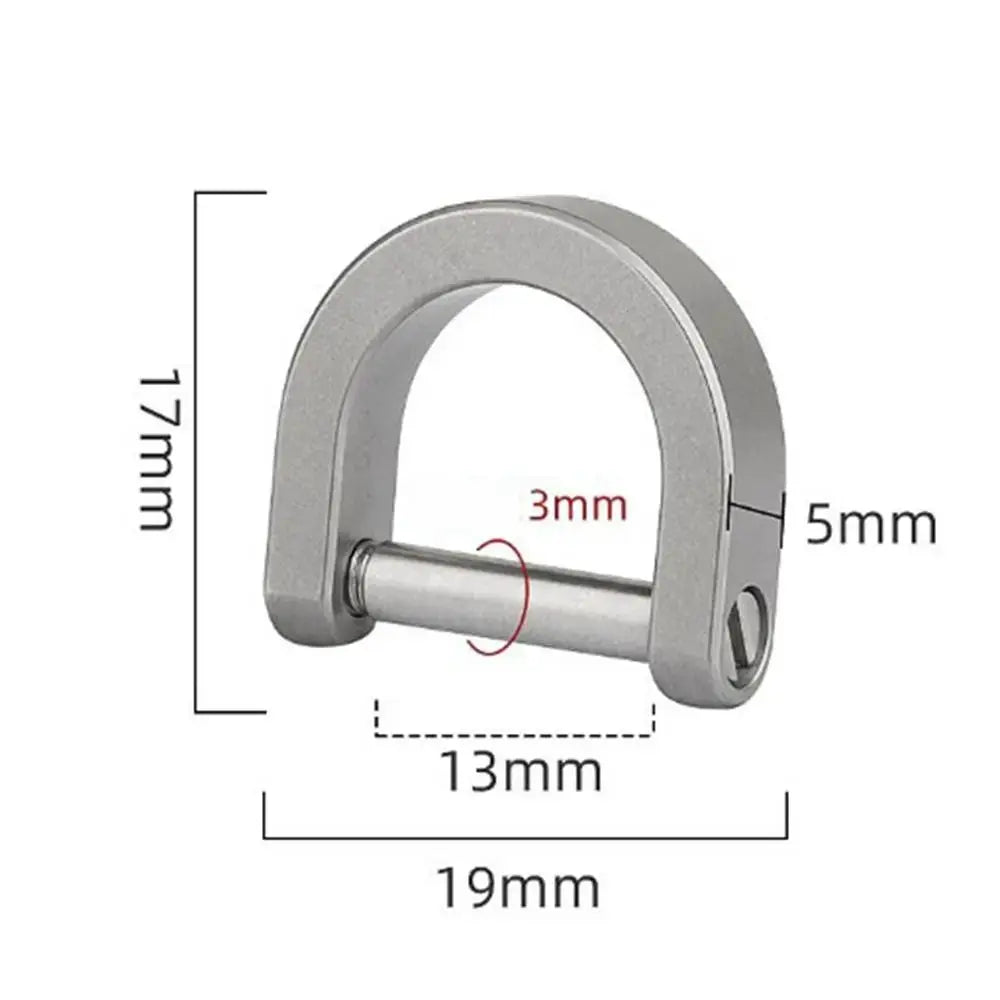 Titanium alloy outdoor bracelet buckle by Simples Market, silver U-shaped horseshoe carabiner style.