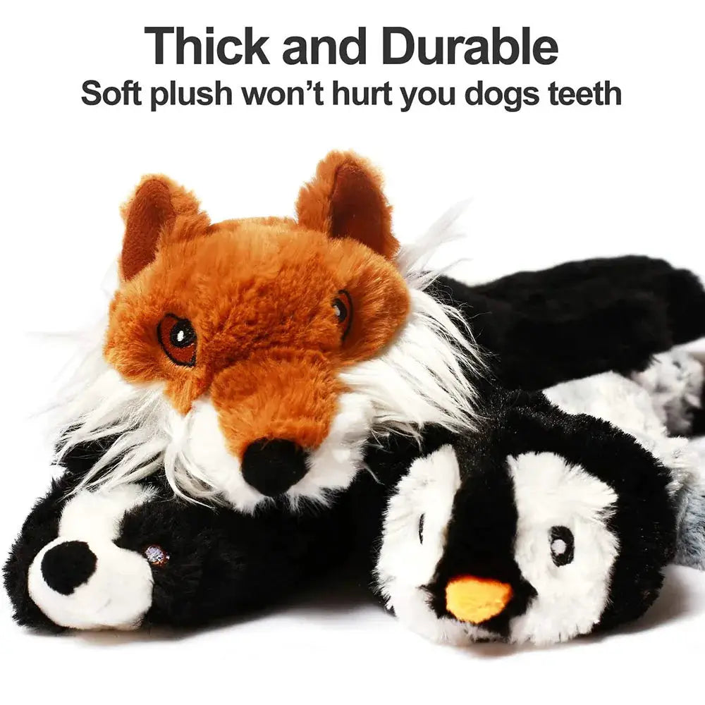 No Stuffing Simulated Animal Dog Toy With Squeakers Durable Plush Crinkle Squeaky Chew Toy For Fetching