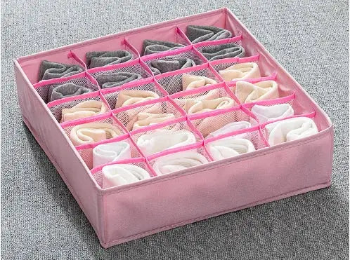 11 Compartment Collapsible Underwear Storage Box With Breathable Nylon Mesh For Dorm Room Organization