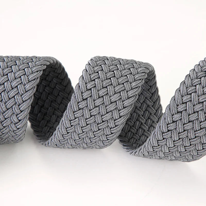 Plus Size Elastic Woven Belt For Men And Women Stretch Canvas Belt With Pin Buckle 130 140 150cm