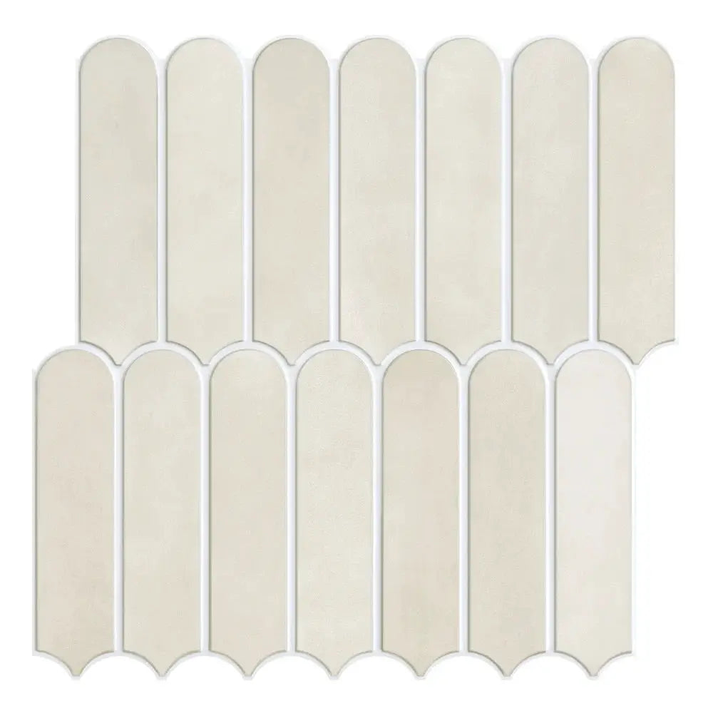 Peel-and-stick wall panel stickers, 10-piece beige 3D decor for living rooms by Simples Market