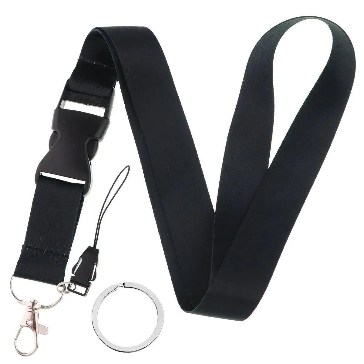 Fashion Mobile Phone Lanyard Pure Color Neck Strap For Keys ID Card Pass Holder Key Ring With Zinc Alloy Lobster Clasp - Simples Market