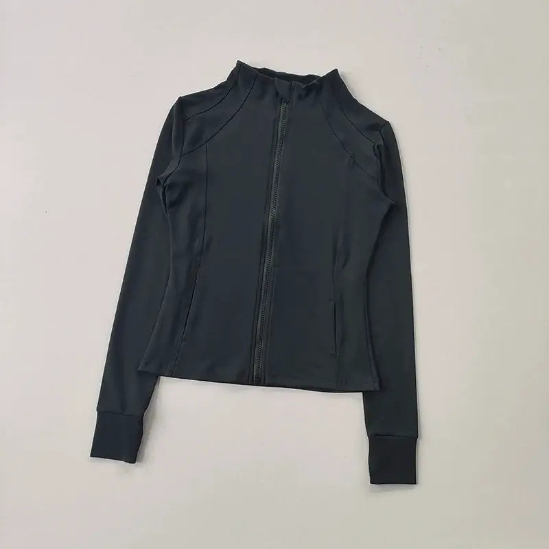 AeroFlex Ladies Slim Fit Zip Sports Jacket With Breathable Warmth For Cold Weather Workouts
