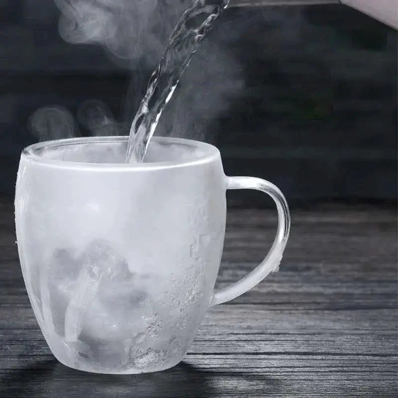 Double Bottom Wall Glass Tumbler Set For Coffee Tea Whiskey Vodka Wine Heat Resistant Drinkware