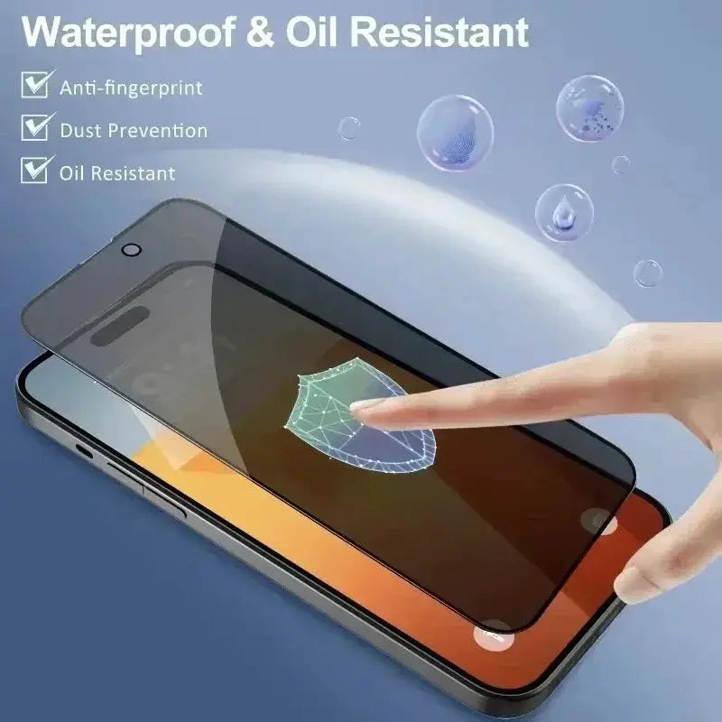 ShieldGuard 5 Piece Cover Privacy Screen Protector For iPhone 6 To 16 Pro Max Mini XR XS Max Anti Spy Tempered Glass