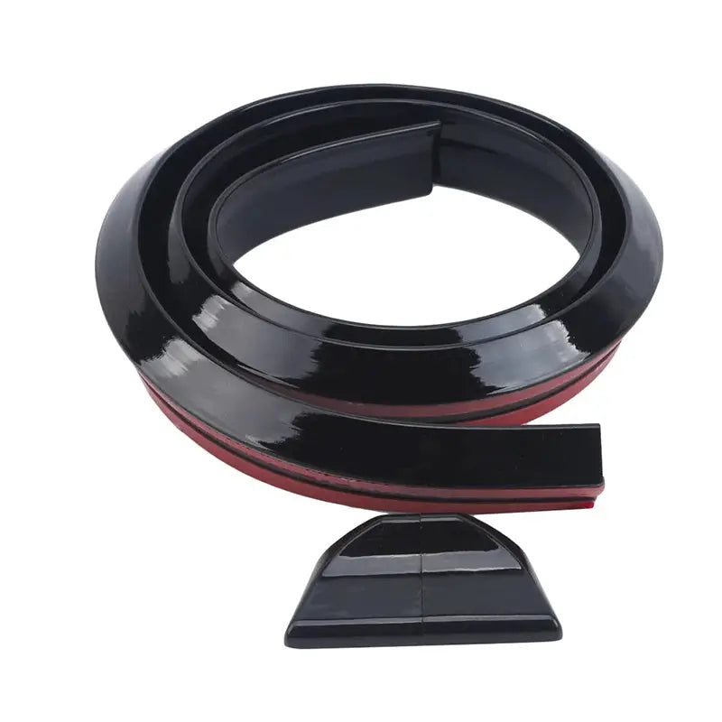 Simples Market universal 5D carbon fiber car spoiler wing, black with red underside, DIY styling accessory