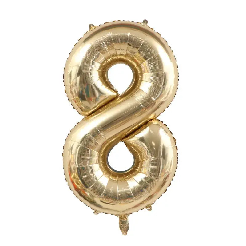 40 Inch White Gold And Light Gold Digital Foil Balloon For Girls Birthday Party Helium Ready Big Number 0 9