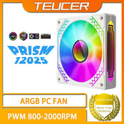 TEUCER Prism12025 120mm ARGB PC case fan, 5V 3Pin PWM, Simples Market, 800–2000RPM