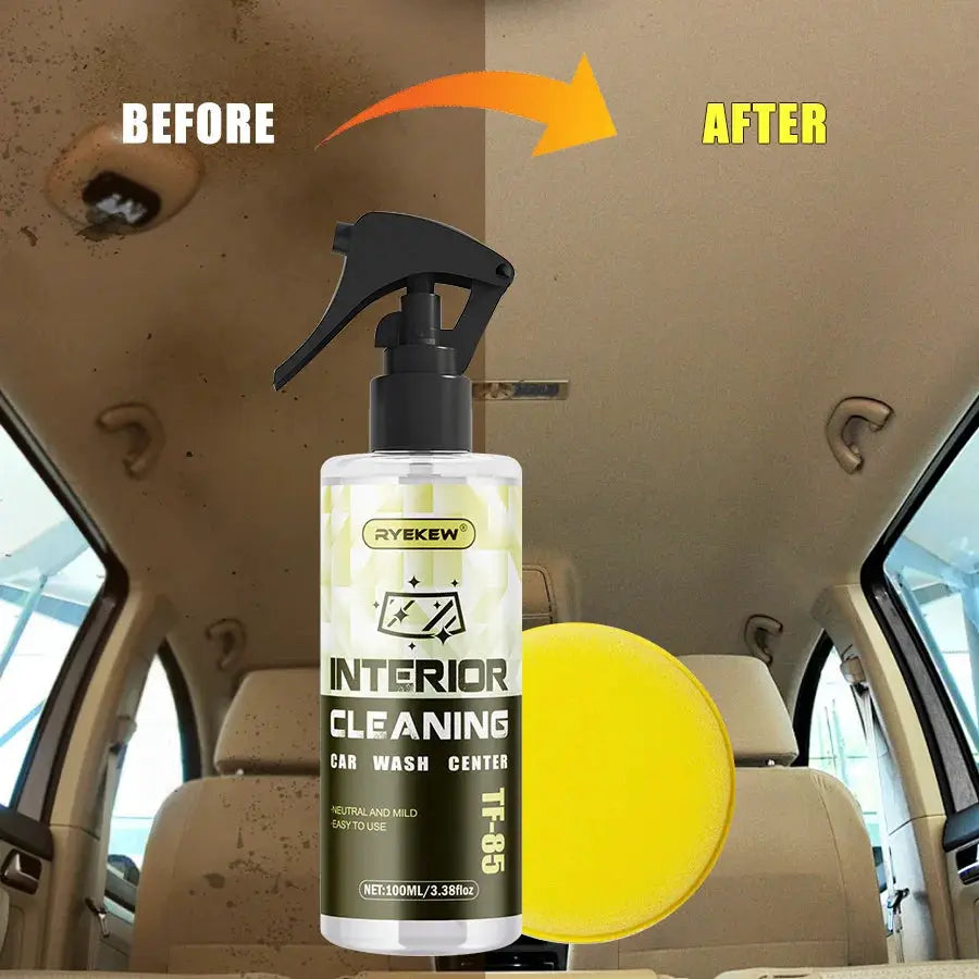 Ryekew Car Interior Cleaner Waterless For Fabric Leather Ceiling