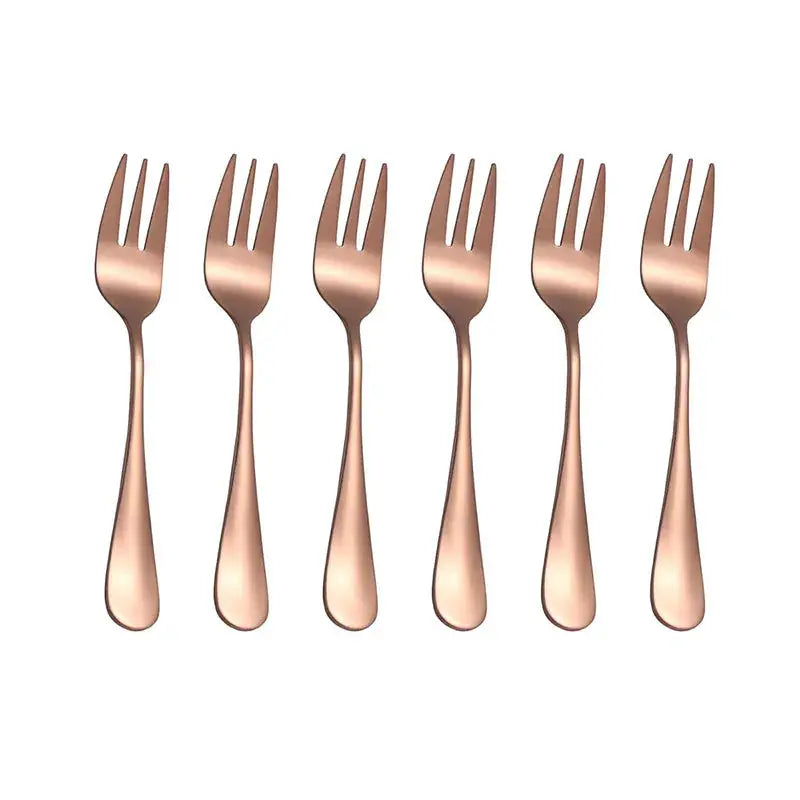Elegant Set of 6 Stainless Steel Fruit Forks and Dessert Forks for Entertaining Guests