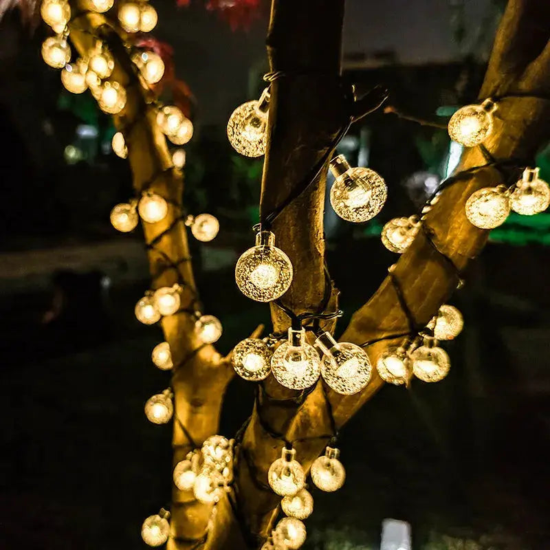 Solar Bubble Balls String Lights Outdoor Waterproof Orbs For Patio Garden Christmas Party
