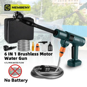 Newbeny 200Bar Brushless High Pressure Washer Gun 6 In 1 Electric Cordless Garden Washing Water Spray For Makita Battery