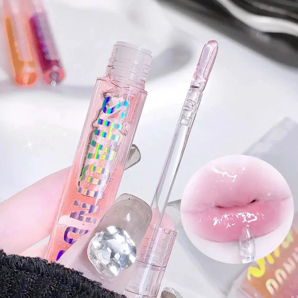 NovaGlow Water Gloss Mirror Jelly Lip Gloss Set 4 Piece Hydrates Lips With Pearl Shimmer And Brightens Lip Color