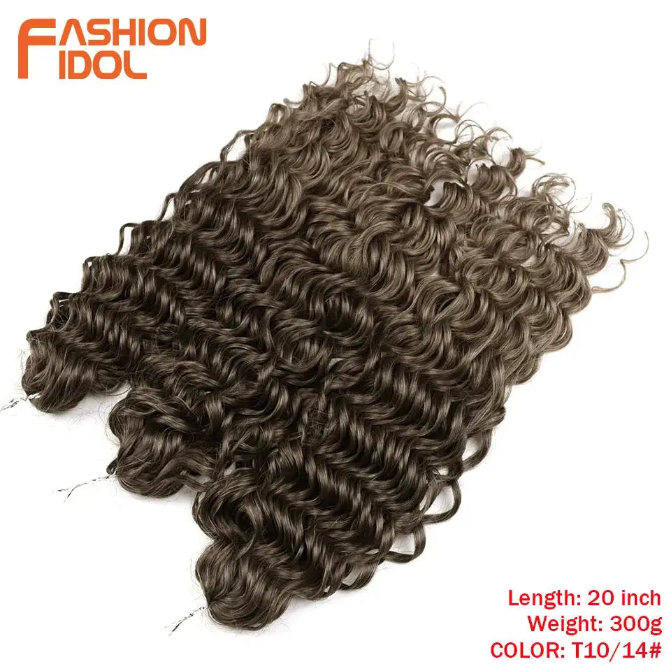Jessica Hair Deep Wavy Twist Crochet Hair by Simples Market, color T10/14#, 20 inch, 300g, synthetic high-temp fiber