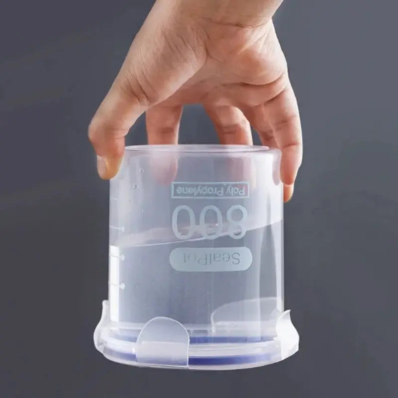 ClearSeal Plastic Sealed Storage Jar With Scale Airtight Large Capacity Container For Grains And Spices
