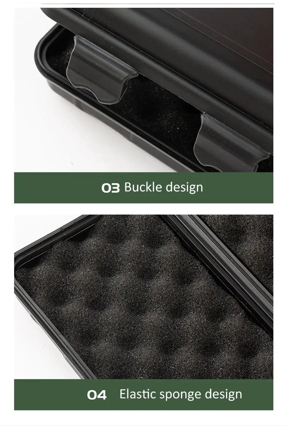 Simples Market black plastic outdoor waterproof sealed survival box for camping, with foam-lined interior