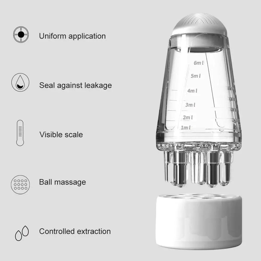 NovaScalp 6ml Scalp Applicator Mini Roller Ball Massager Brush Precise Essential Oil Delivery for Hair Growth