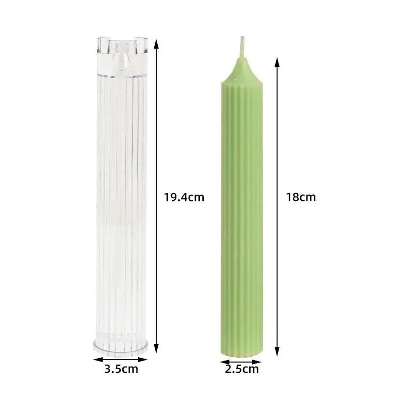 Gear Peaked Cylindrical Candle Mold DIY Pinstripe Rod Acrylic Plastic Mould Kit For Home Decor - Simples Market