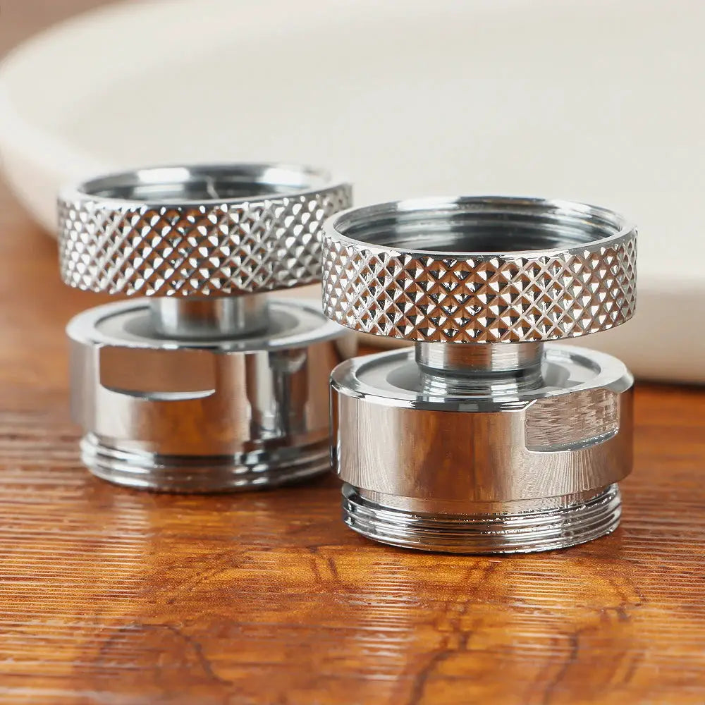 Simples Market chrome swivel aerator adapters, 3-piece set with knurled 360-degree rotation, male 22mm threads
