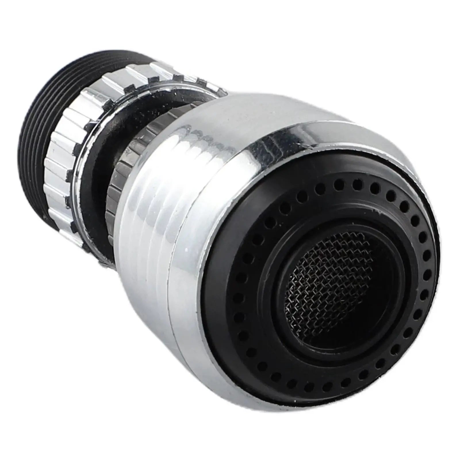 Water Saver Tap 360-degree aerator; chrome finish with black diffuser mesh, Simples Market