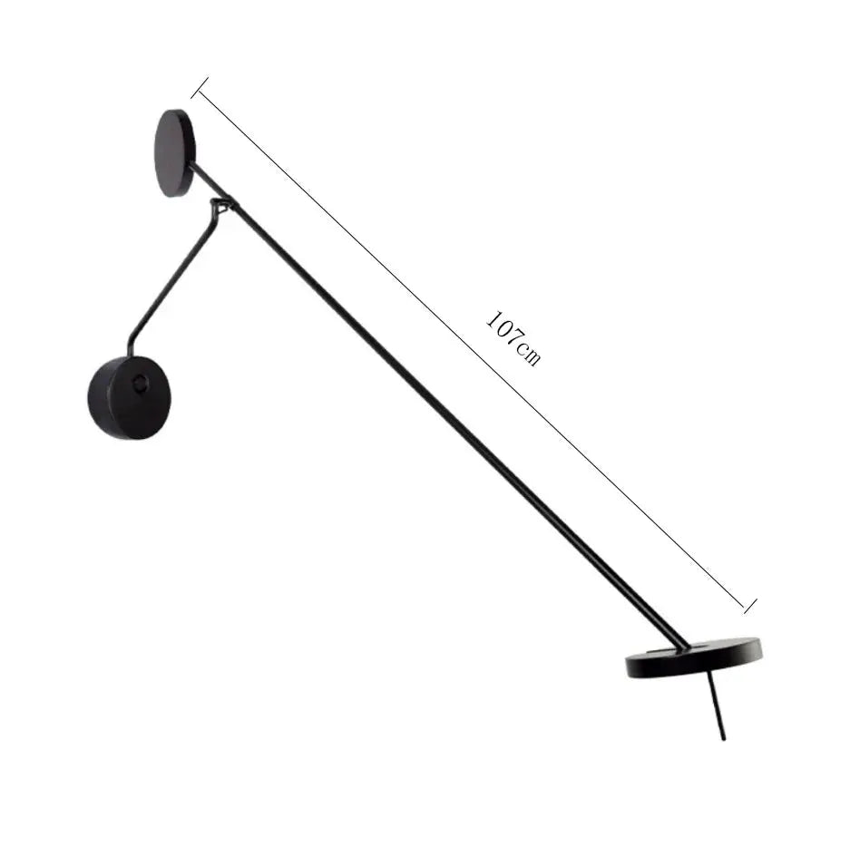 Creative LED Chandelier black lustre adjustable indoor hanging lamp with 107 cm arm