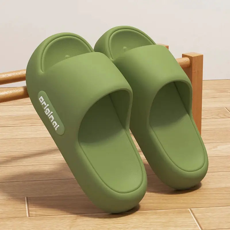CloudWalk Thick Platform Pillow Slippers For Women With Soft EVA Soles Non Slip Indoor House Shoes