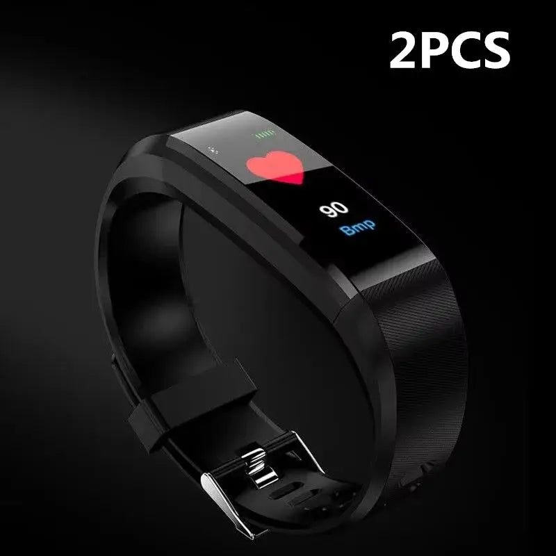 115Plus Bluetooth Smartwatch Fitness Bracelet for iOS and Android Heart Rate Sleep Tracking