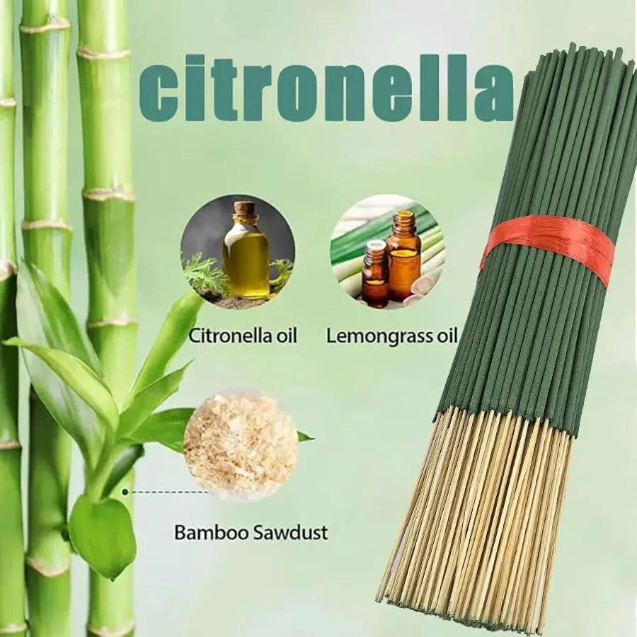Natural Citronella Incense Sticks Pack 20 56 101 400 Lemongrass Fragrance Bamboo Wood Chips For Outdoor Camping