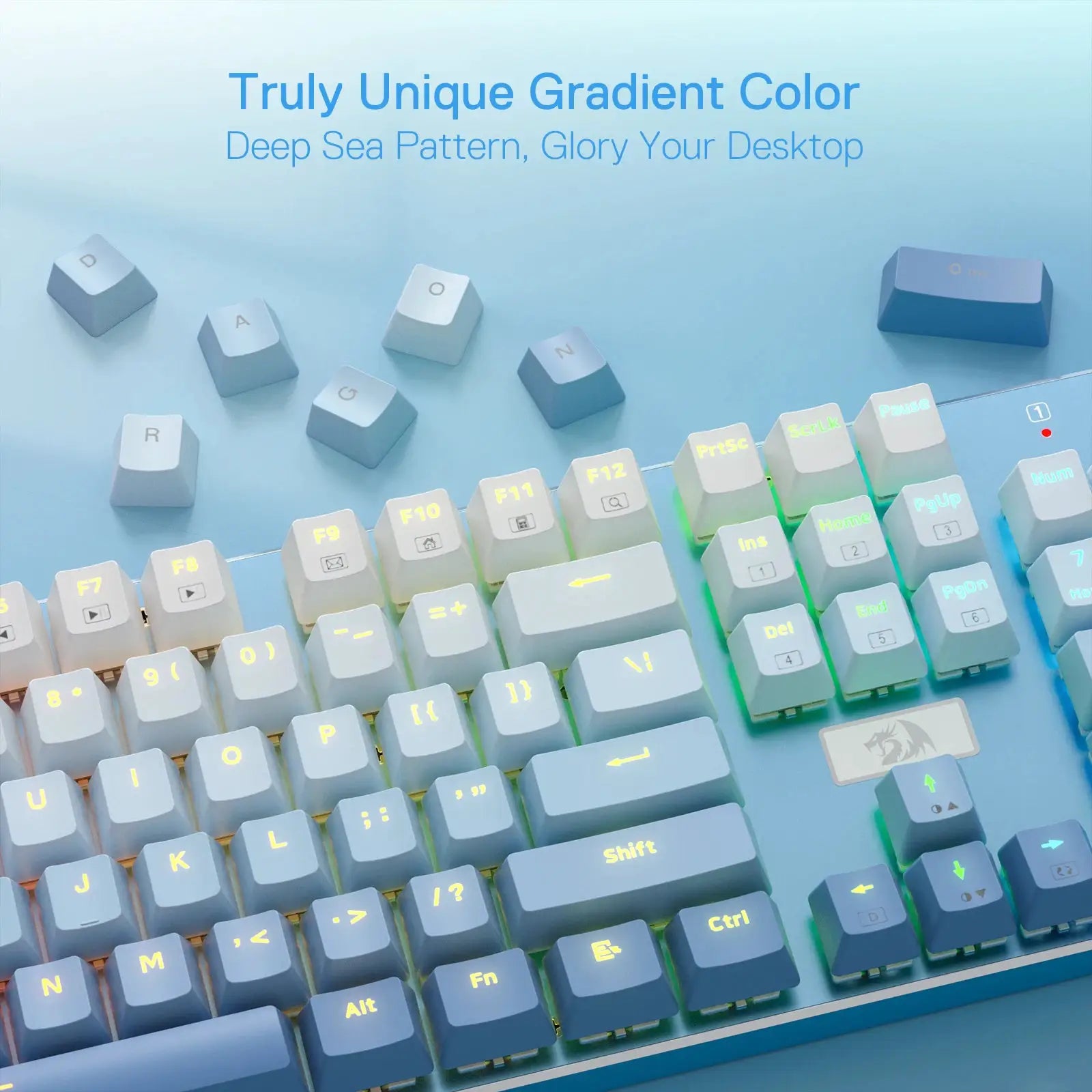 Redragon K556 SE RGB backlit wired mechanical gaming keyboard with aluminum base, 104 keys