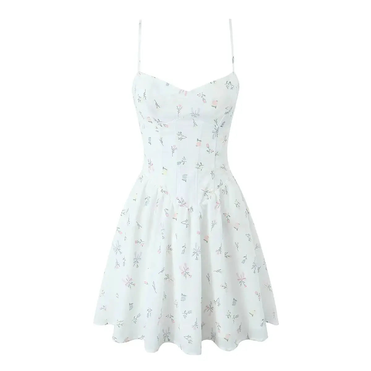 Yenkye Sexy Elegant Fishbone Waist Mini Dress Yellow Lace Up Back