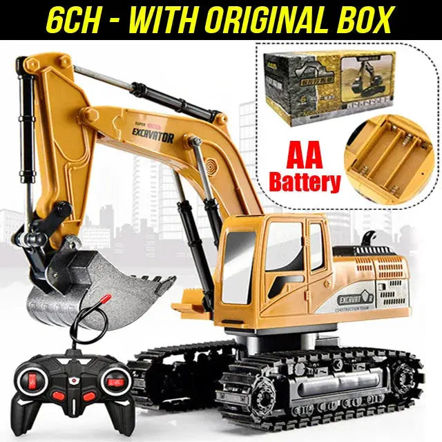 RC Excavator 2.4GHz Ready To Run 6 Channel And 5 Channel Alloy And Plastic Engineering Vehicle Scale For Kids Gift