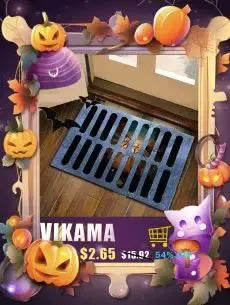 VIKAMA blue silk-wool rug mat, non-slip and machine washable for kids' room or living room.