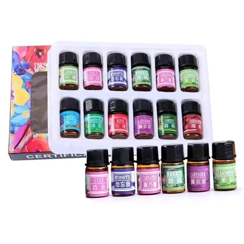 12 Pack 3ml Essential Oils for Diffuser Air Freshener Natural Plant Aromatherapy Fragrance Humidifier