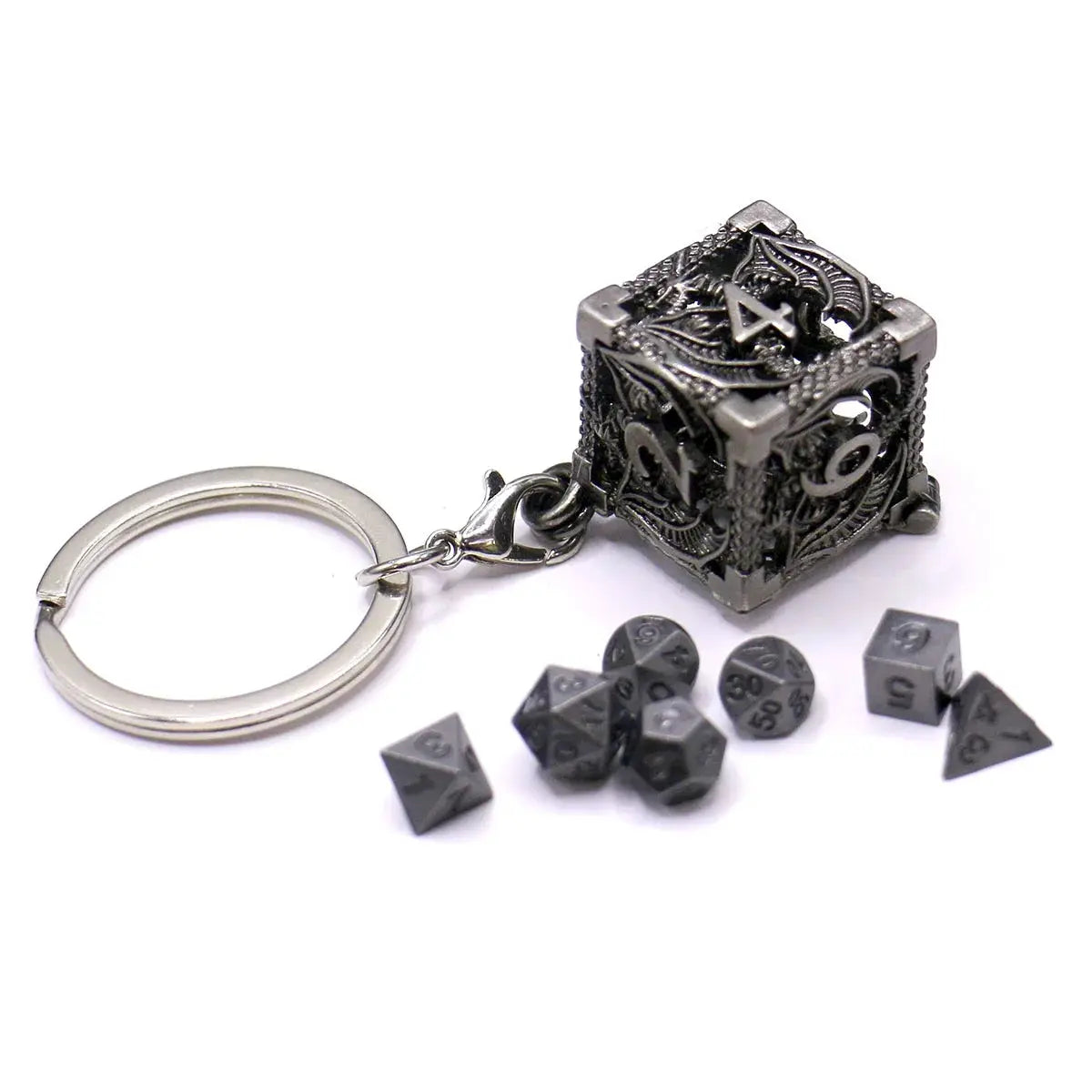 D6 Metal Case Seven Piece Metal Dice Set Portable Board Game Mini Kit Gamer Accessories