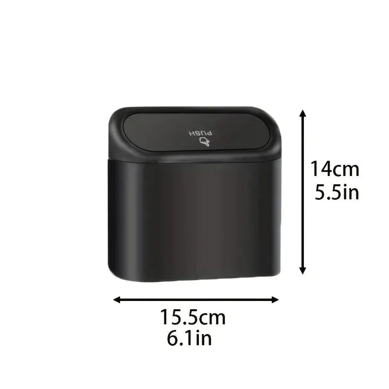 SUITU Car Trash Can With Lid Leakproof Compact ABS Car Trash Bin Includes 60 Bags And 300 Replacement Bags
