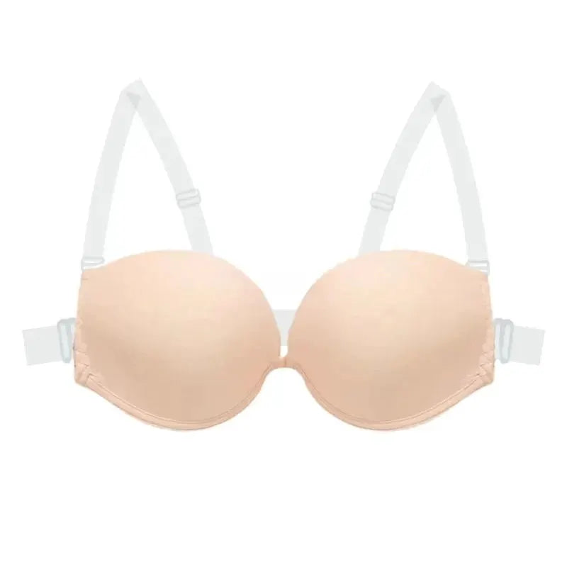 Simples Market Multiway Backless Push-Up Bra, nude color with removable transparent straps.