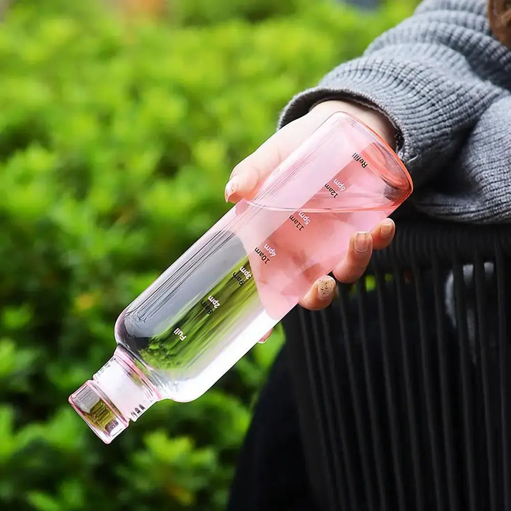 INS Style 500ml Transparent Water Bottle Leakproof Drinking Cup For Tea Coffee And Students