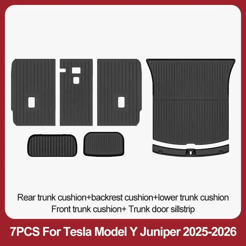 Simples Market 7-piece TPE floor and trunk mat set for Tesla Model Y Juniper 2025–2026, black