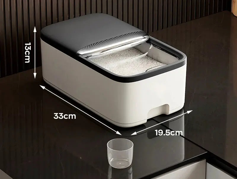 10kg Rice Storage Box With Lid Insect Proof Moisture Proof Sealed Jar Kitchen Container For Dry Grain