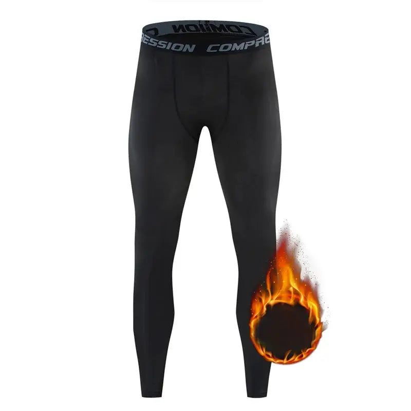 New Mens Pro Sports Leggings For Basketball Football Running Warm Fleece Lined Trousers High Stretch Autumn Winter